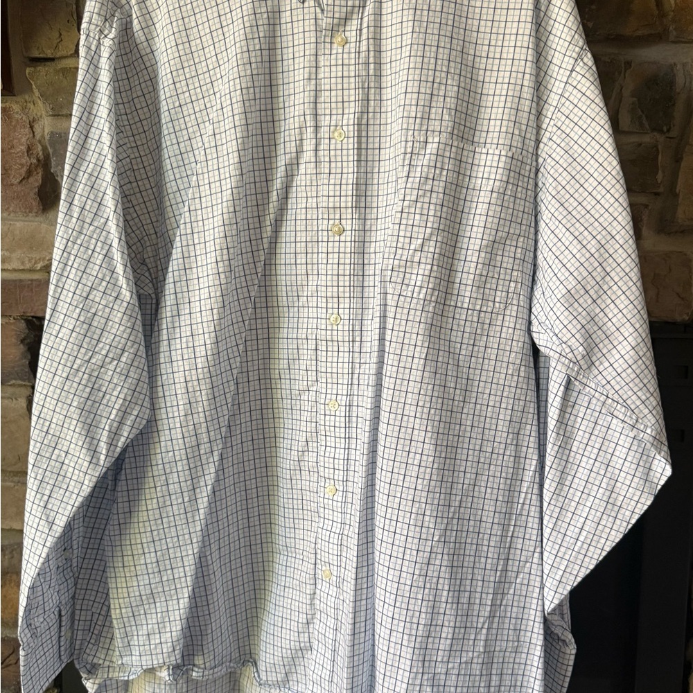 Tommy Hilfiger White and Blue Plaid Shirt